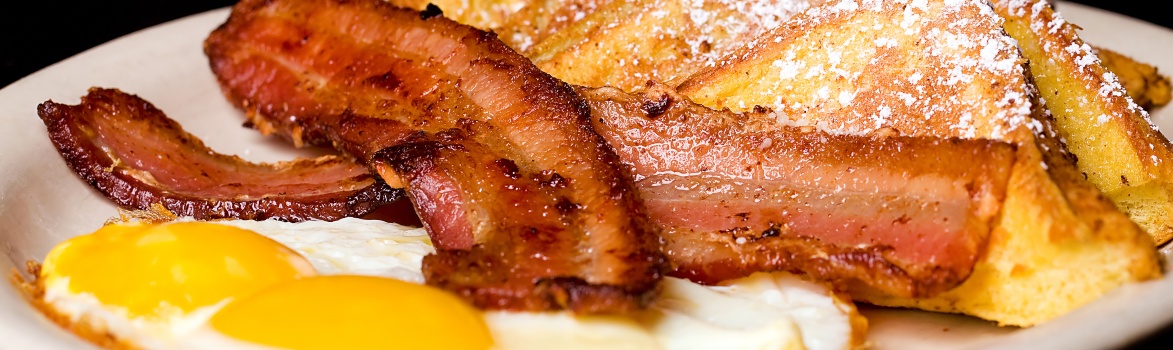 Bacon and Eggs with French toast from AAA Royal Catering
